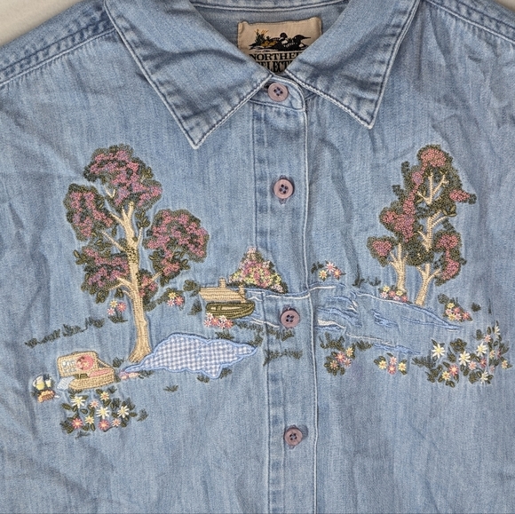 Vintage Northern Reflections cottage fairy grandma core button up shirt womans S - Picture 2 of 6